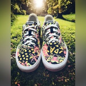 adidas NEO Multicolor Graphic Canvas Sneakers Women’s Size 8